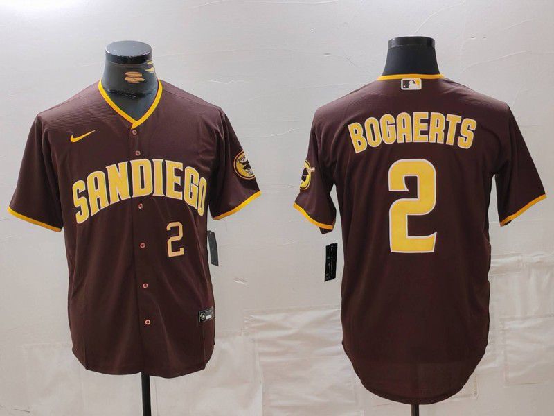 Men San Diego Padres #2 Bogaerts Brown Game 2024 Nike MLB Jersey style 3->san diego padres->MLB Jersey